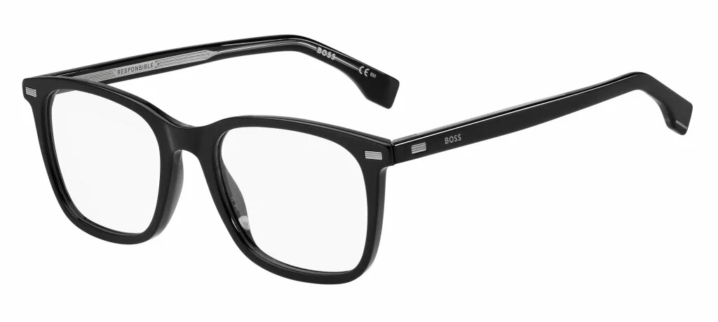 Мужская оправа для очков Hugo Boss BOSS 1369 807, цвет: черный, прямоугольные, пластик