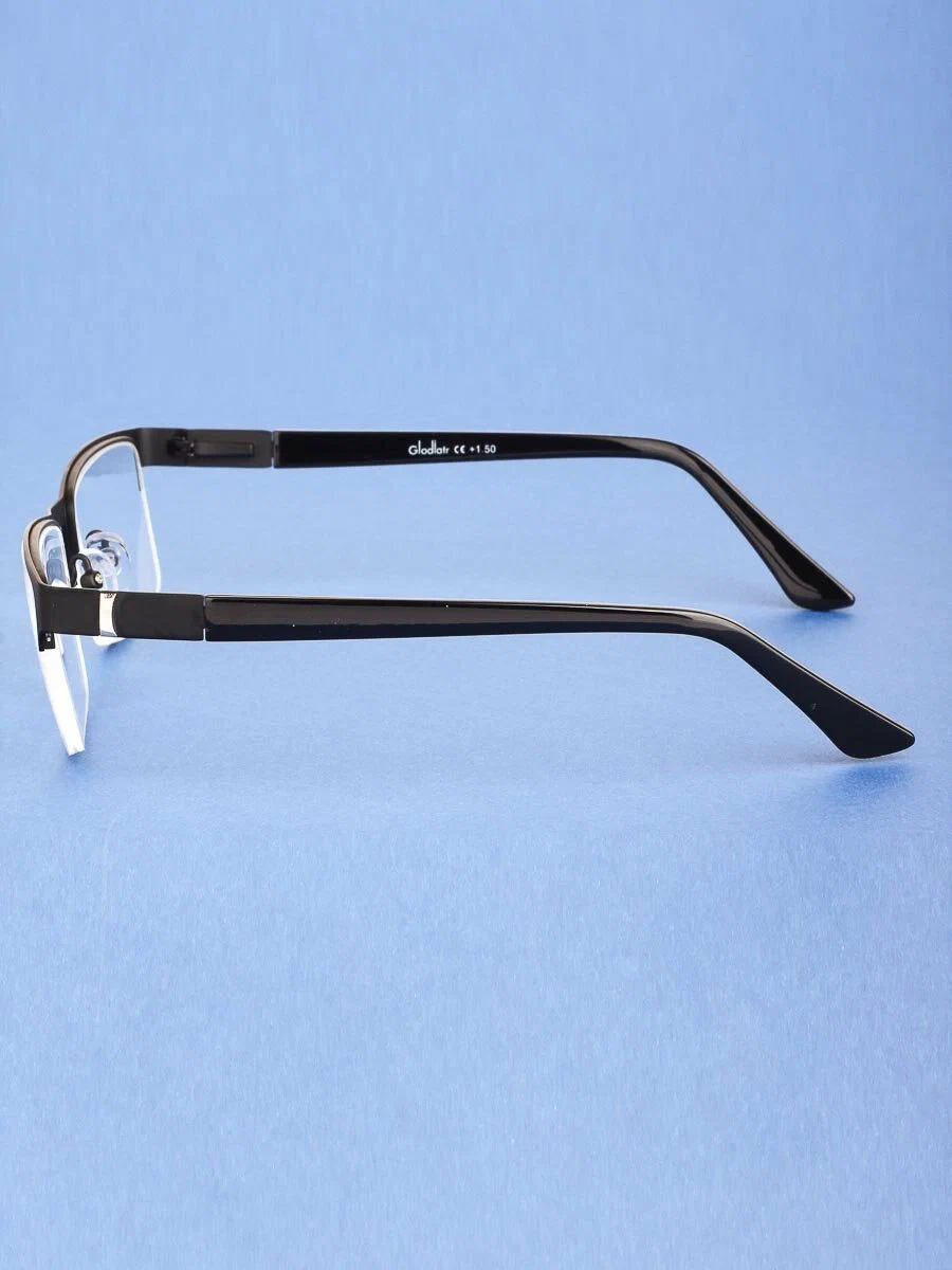 Готовые очки для чтения черные с диоптриями +4.00 футляр