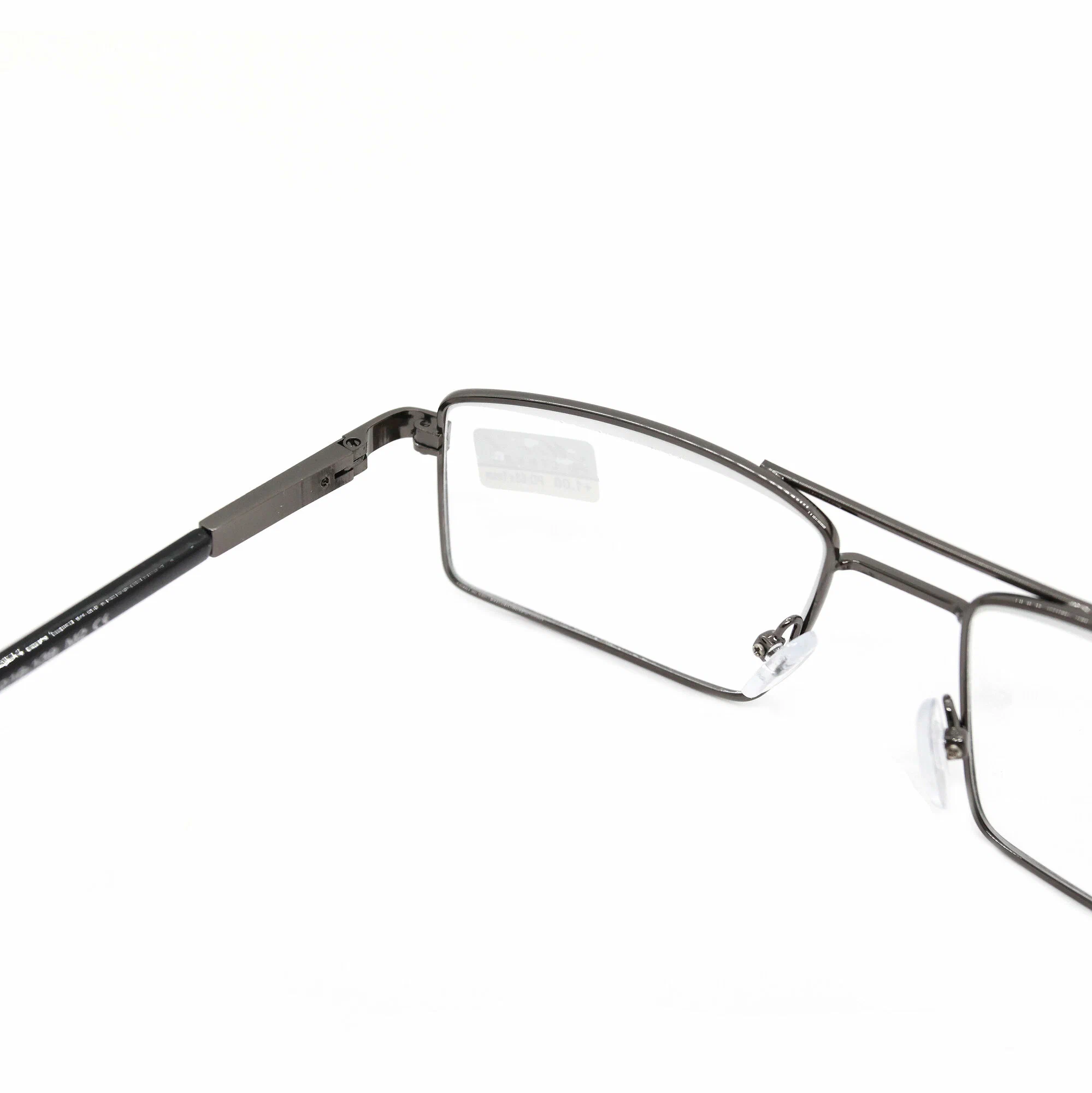 Готовые очки для чтения мужские (+1.25) мост 123 M1, линза стекло, без футляра, цвет серый, РЦ 62-64